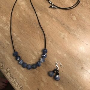 Sodalite Necklace and Earring Set